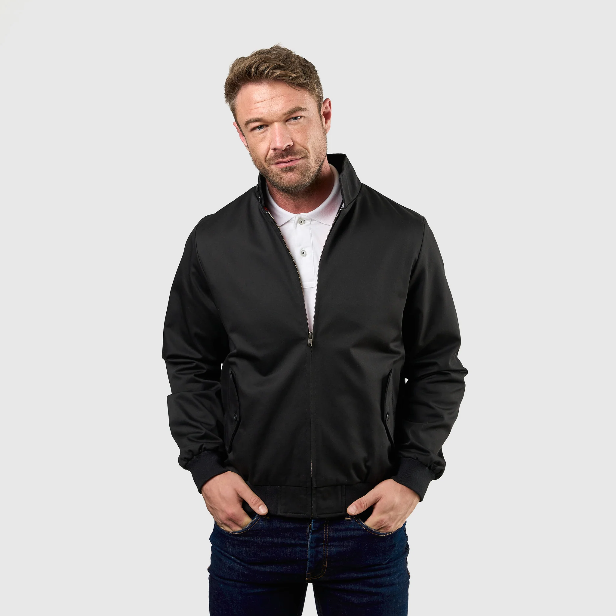 Mens Signature Harrington Jacket - Black - Image 11