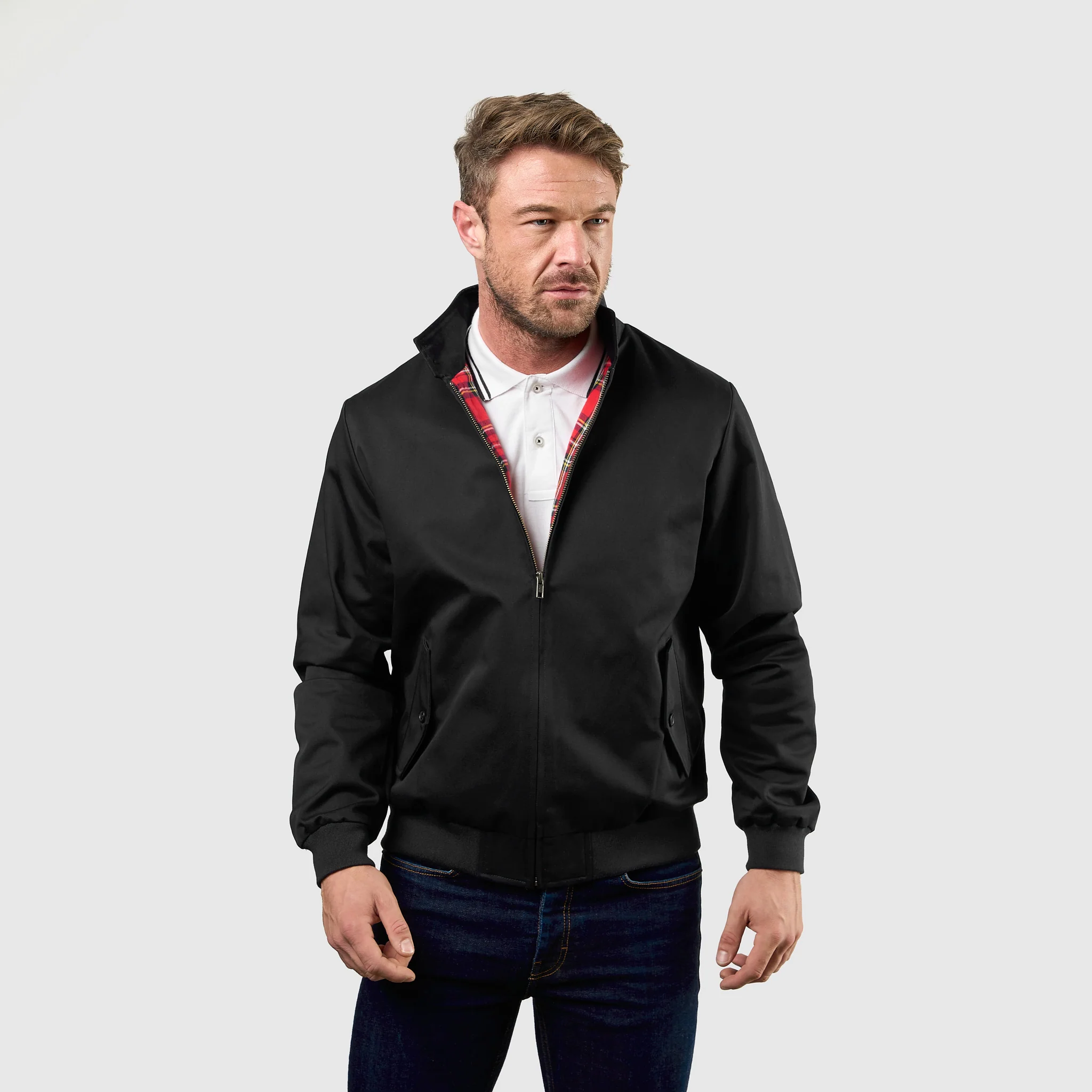 Mens Signature Harrington Jacket - Black - Image 8