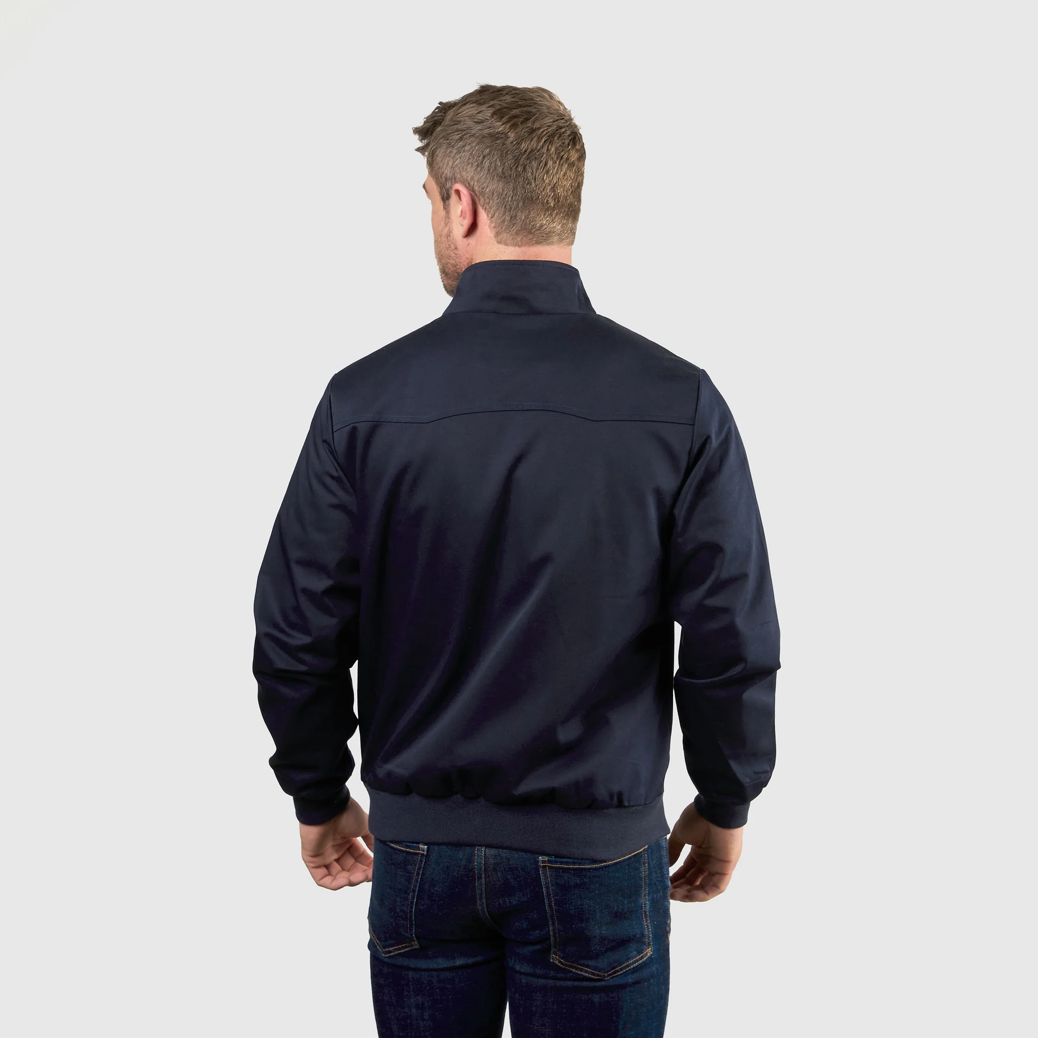 Mens Signature Harrington Jacket - Navy - Image 10