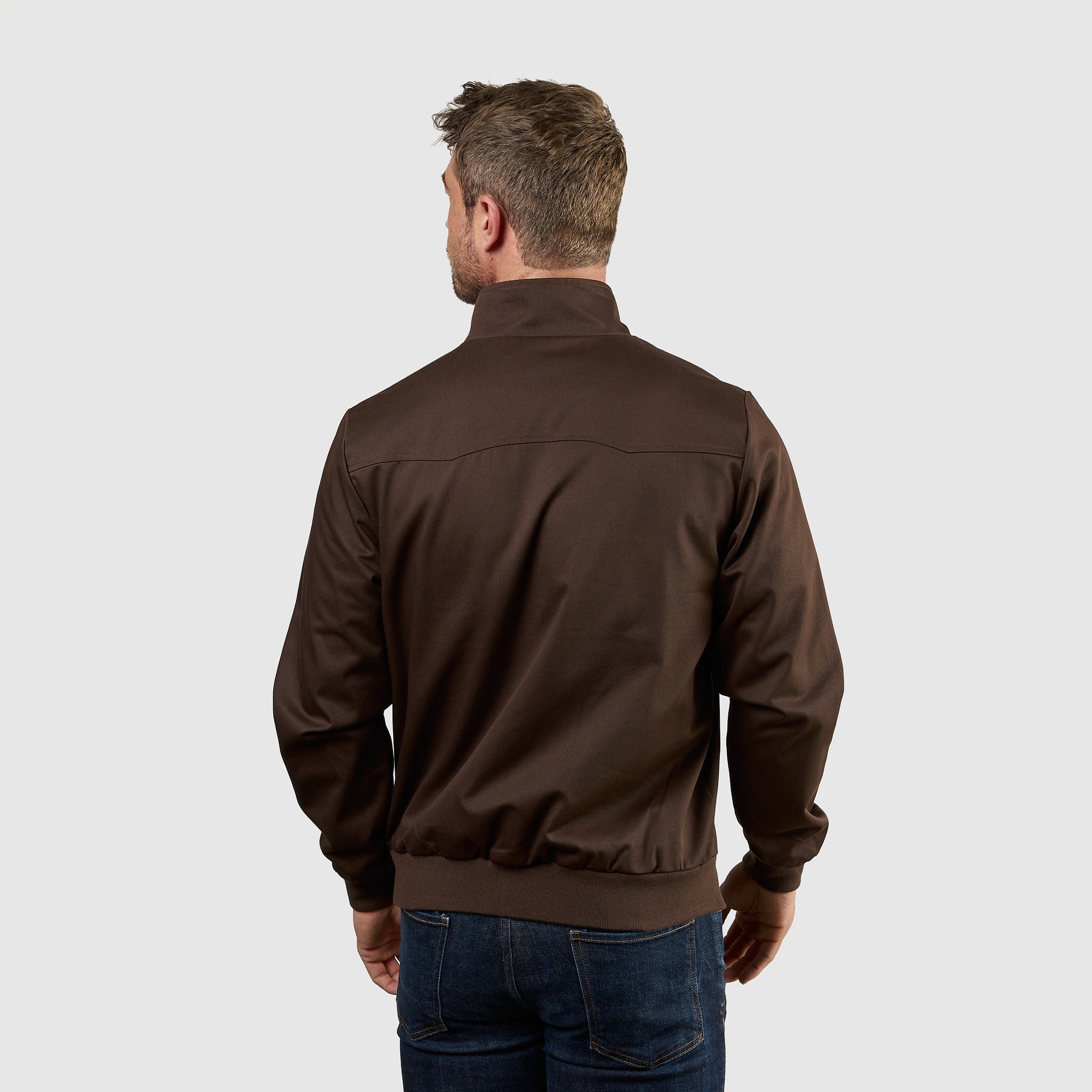 Mens Signature Harrington Jacket - Brown - Image 12