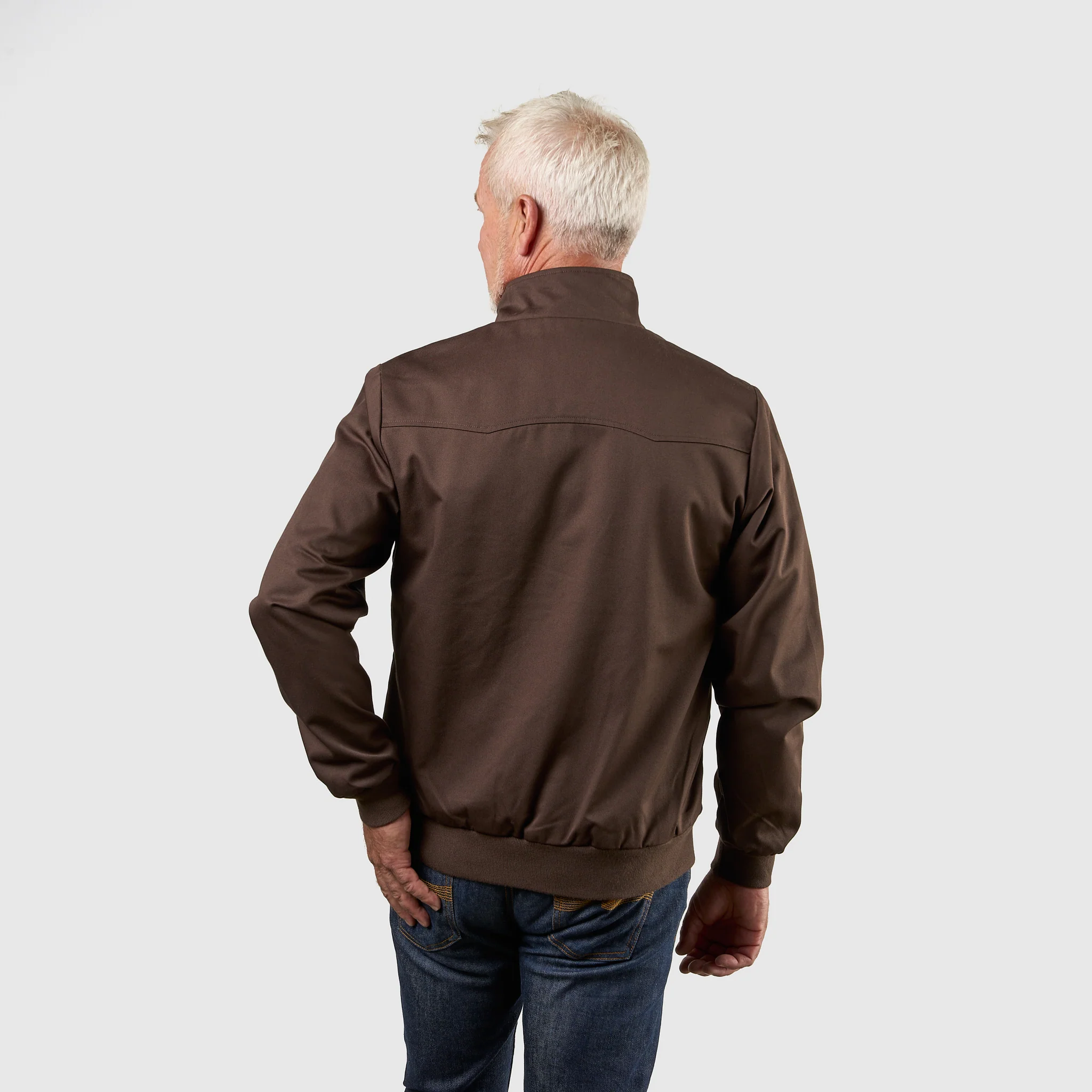 Mens Signature Harrington Jacket - Brown - Image 9