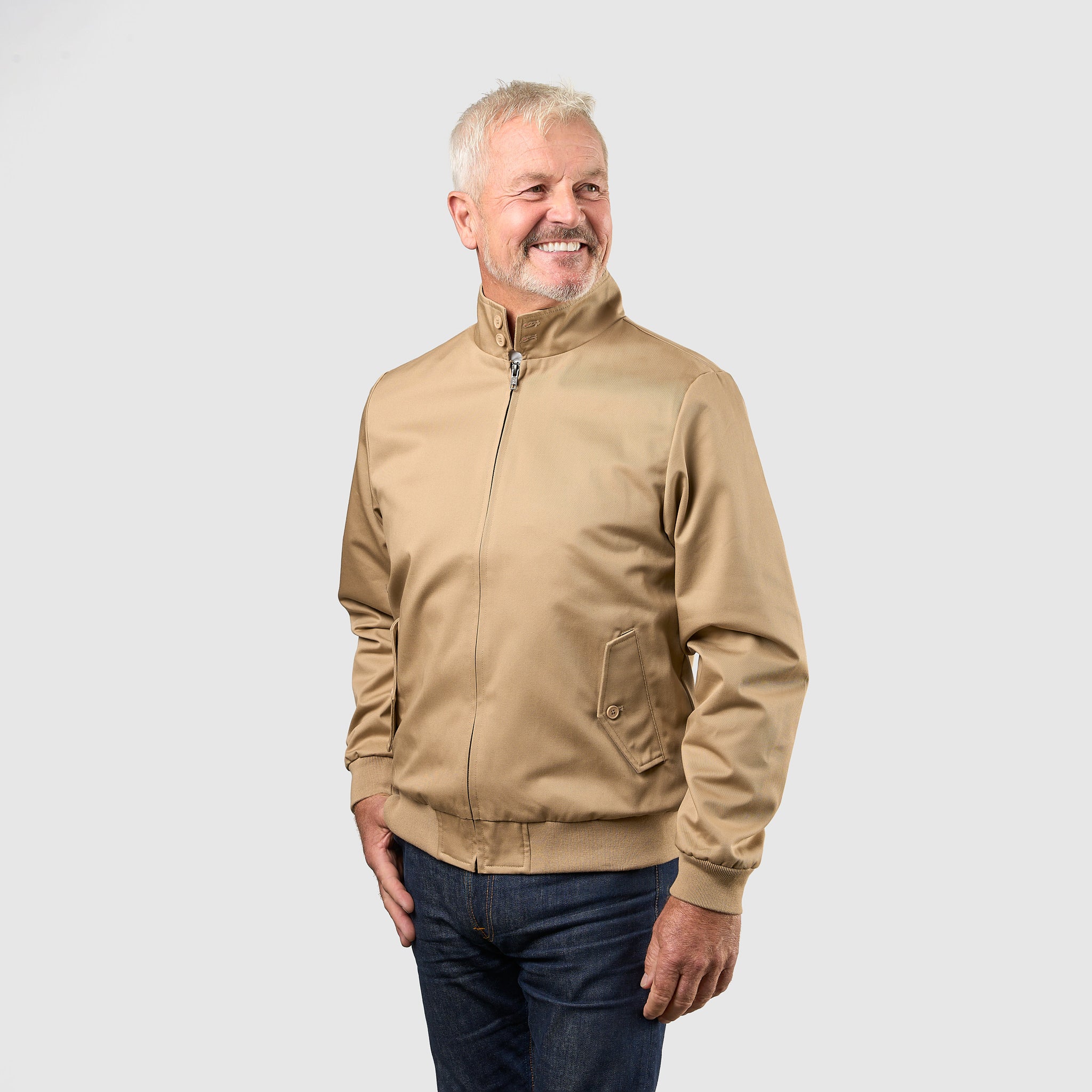 Mens Signature Harrington Jacket - Camel - Image 10