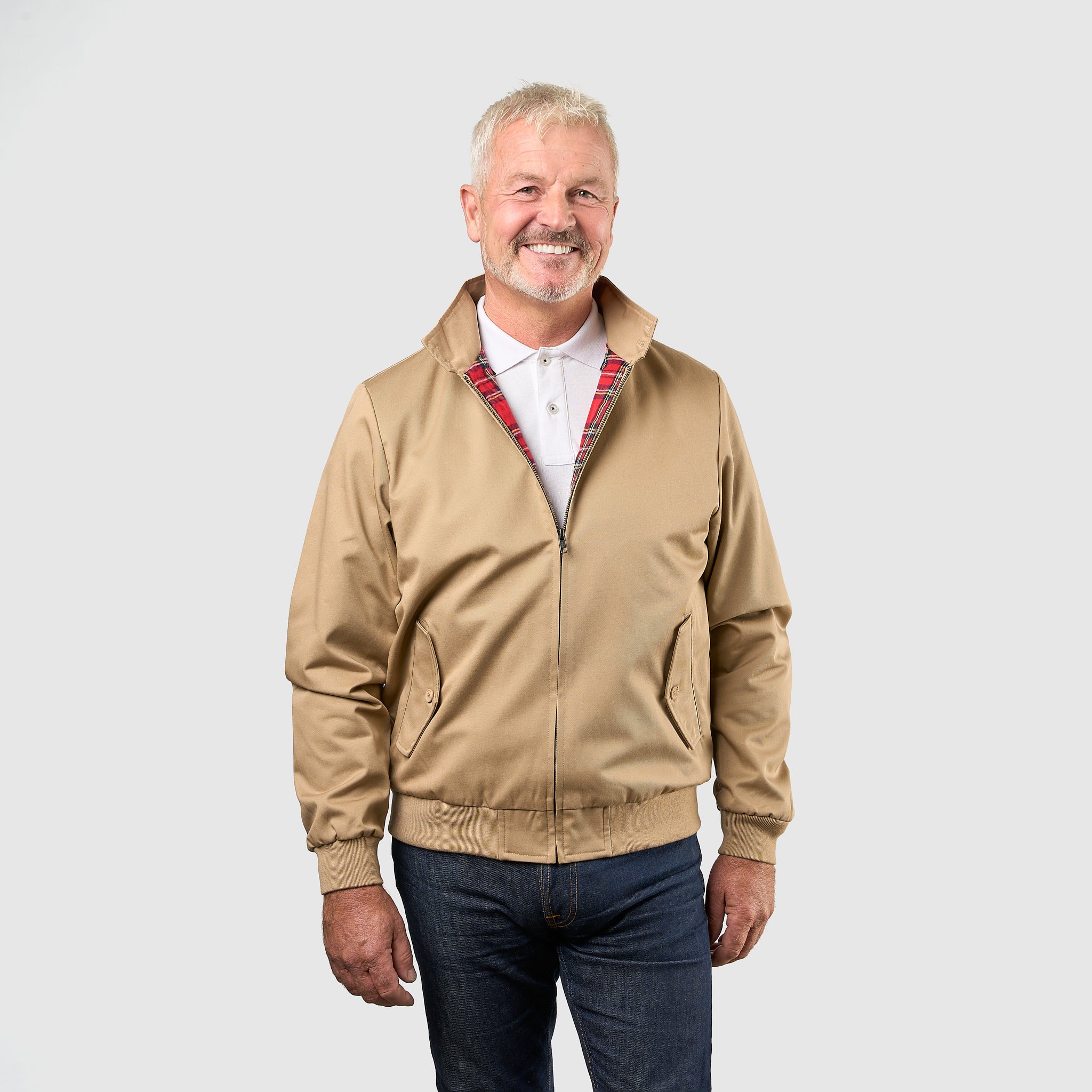 Mens Signature Harrington Jacket - Camel - Image 2