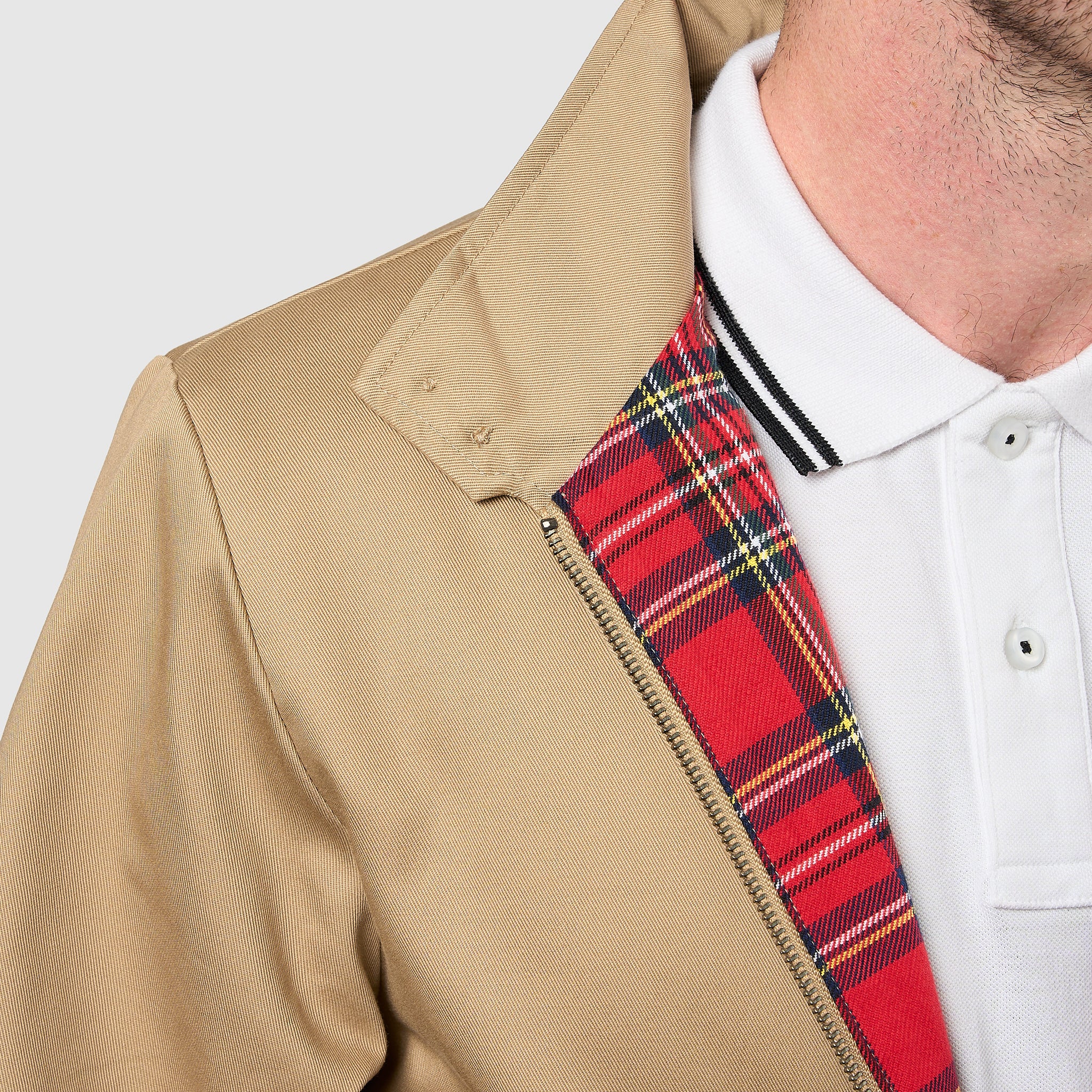 Mens Signature Harrington Jacket - Camel - Image 3