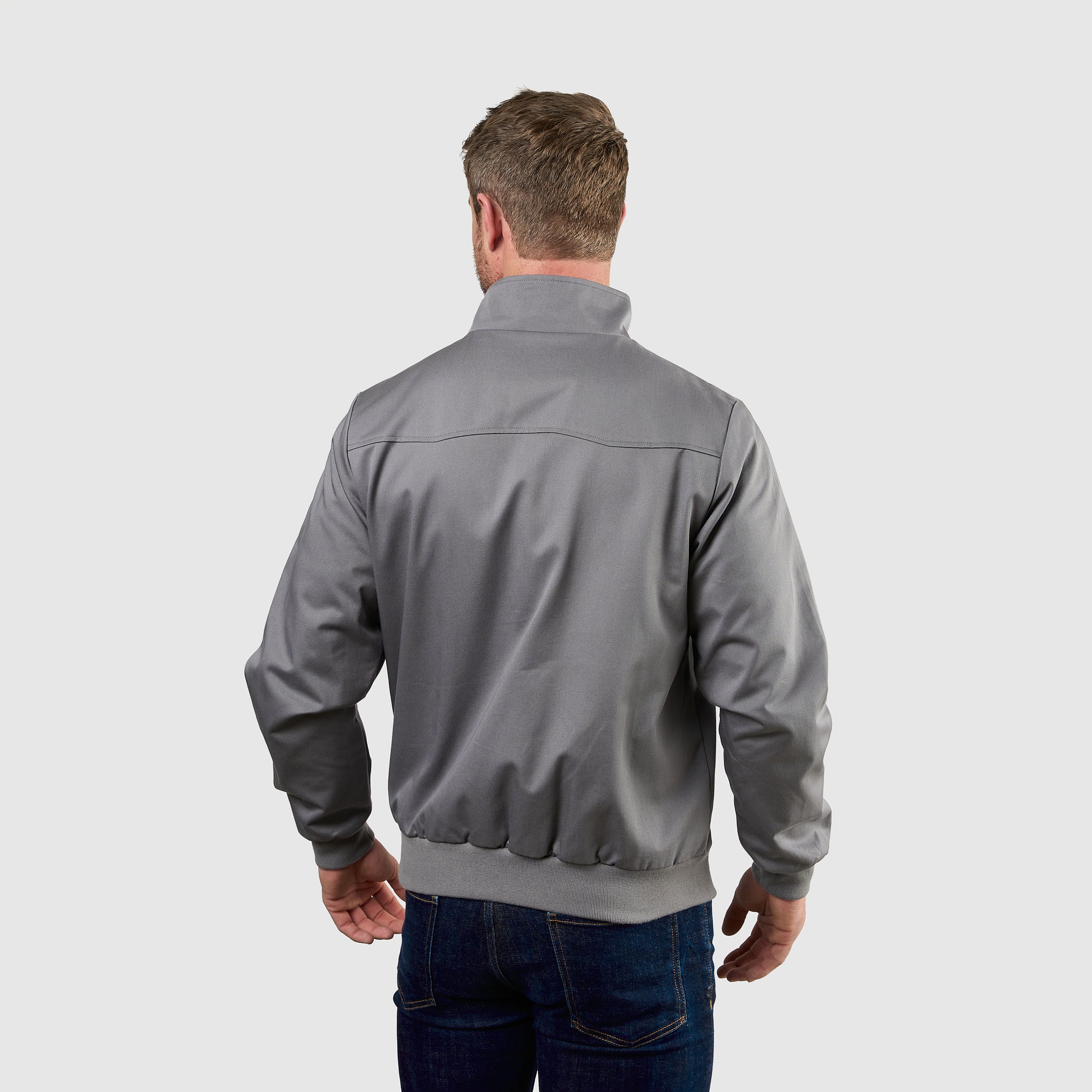 Mens Signature Harrington Jacket - Grey - Image 10