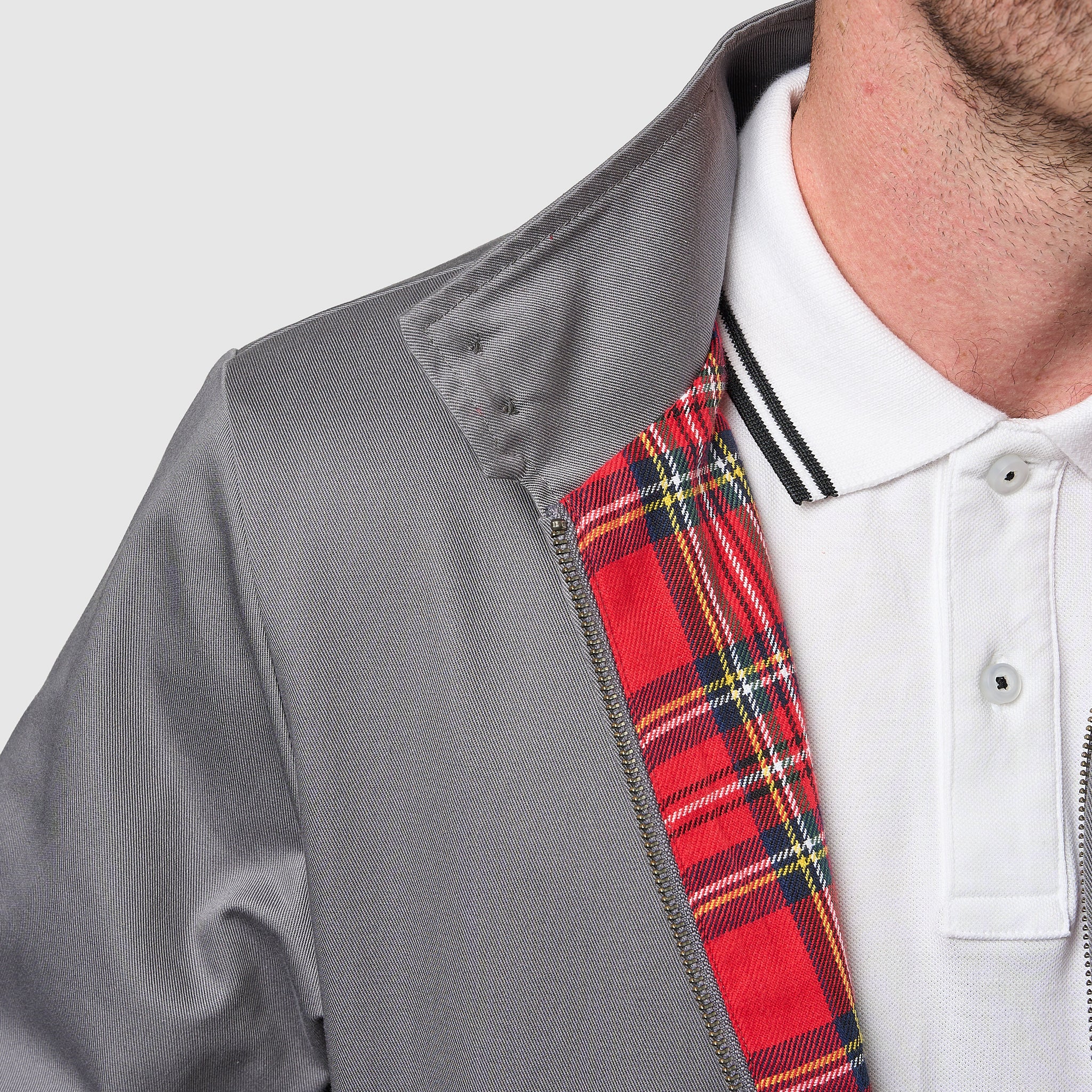 Mens Signature Harrington Jacket - Grey - Image 3