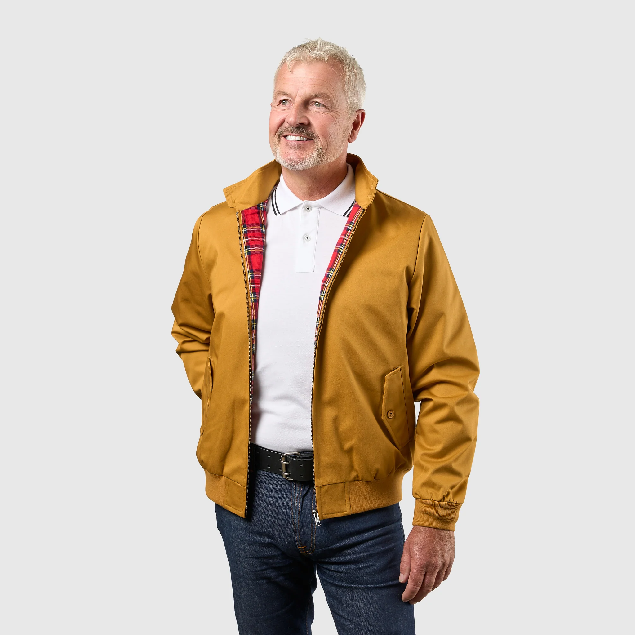 Mens Signature Harrington Jacket - Mustard - Image 2