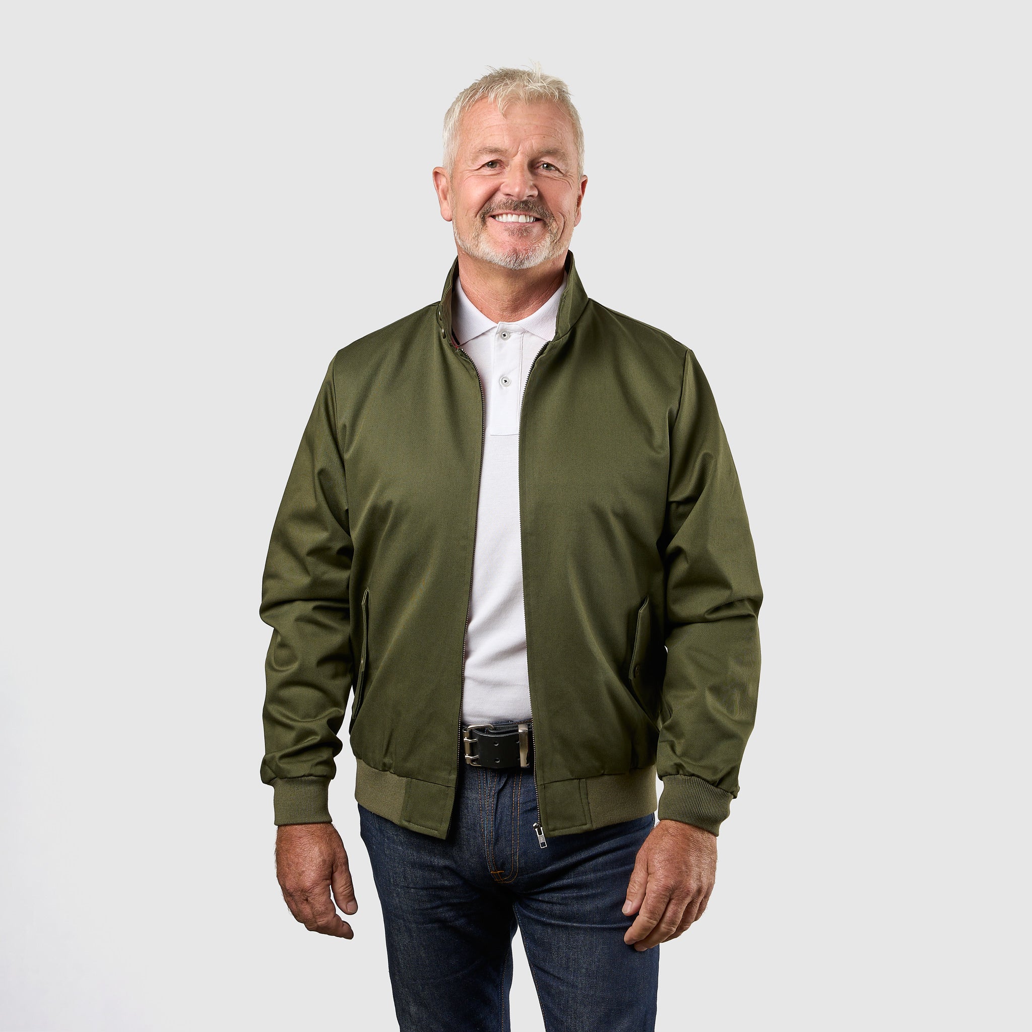 Mens Signature Harrington Jacket - Olive - Image 10