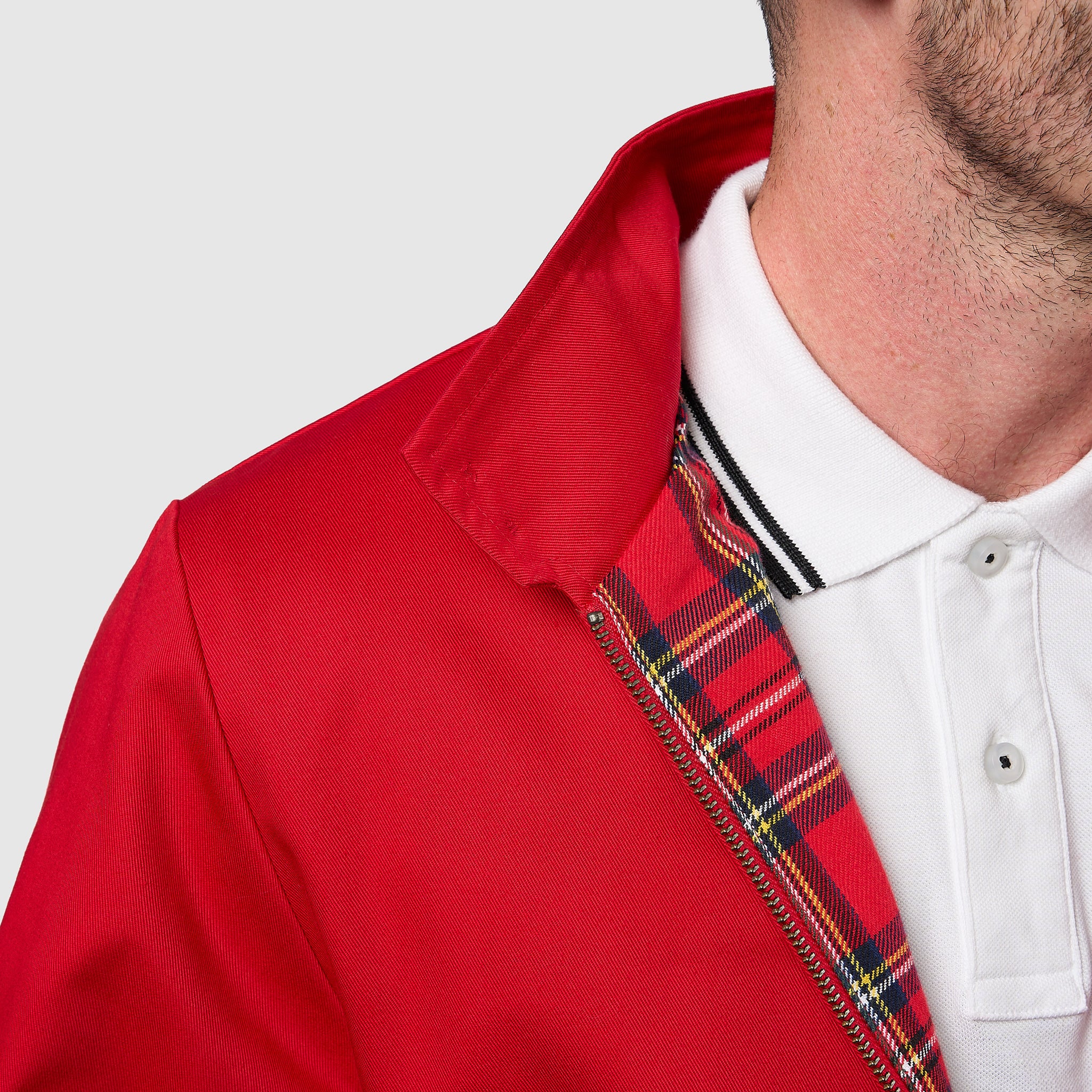 Mens Signature Harrington Jacket - Red - Image 3