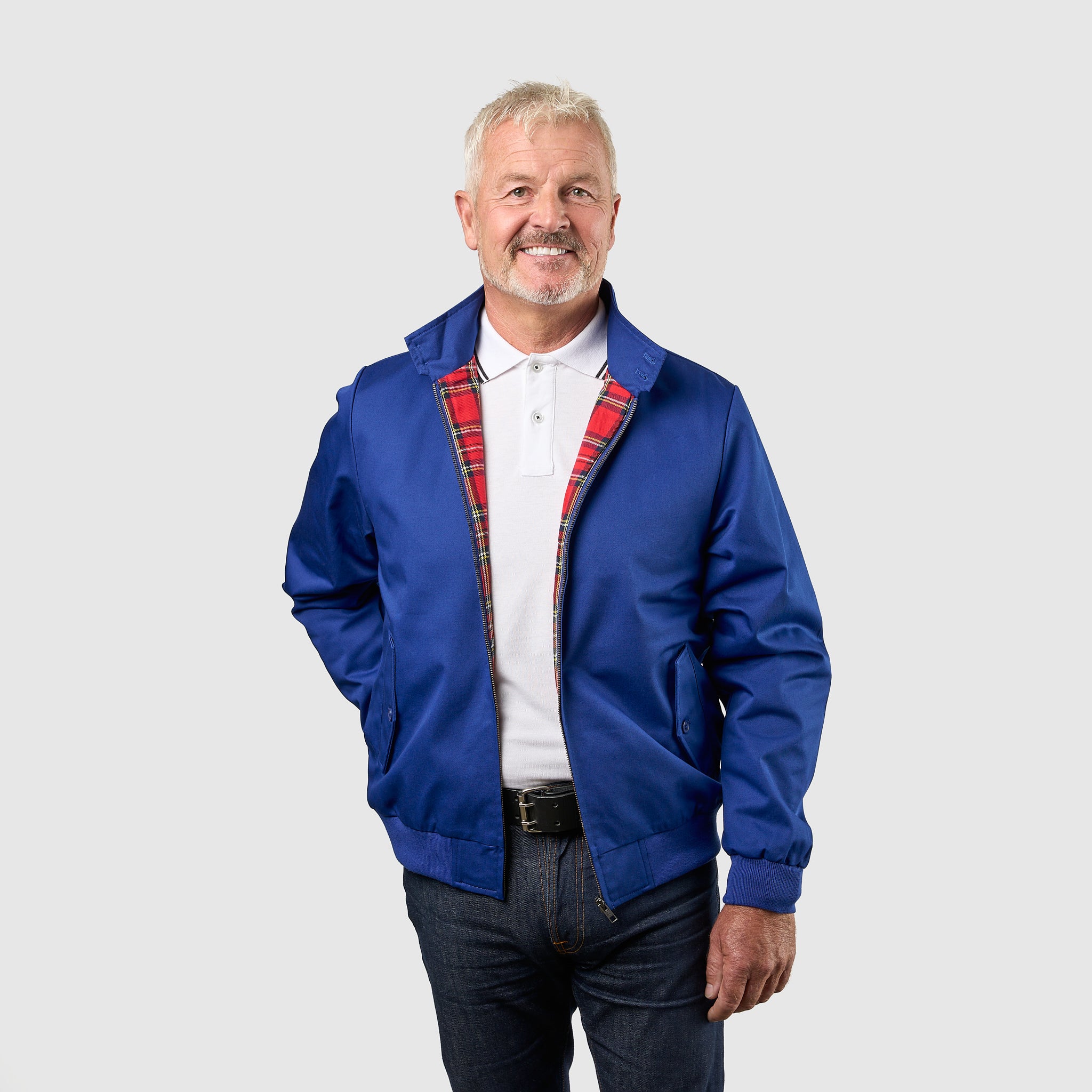 Mens Signature Harrington Jacket - Royal Blue - Image 2
