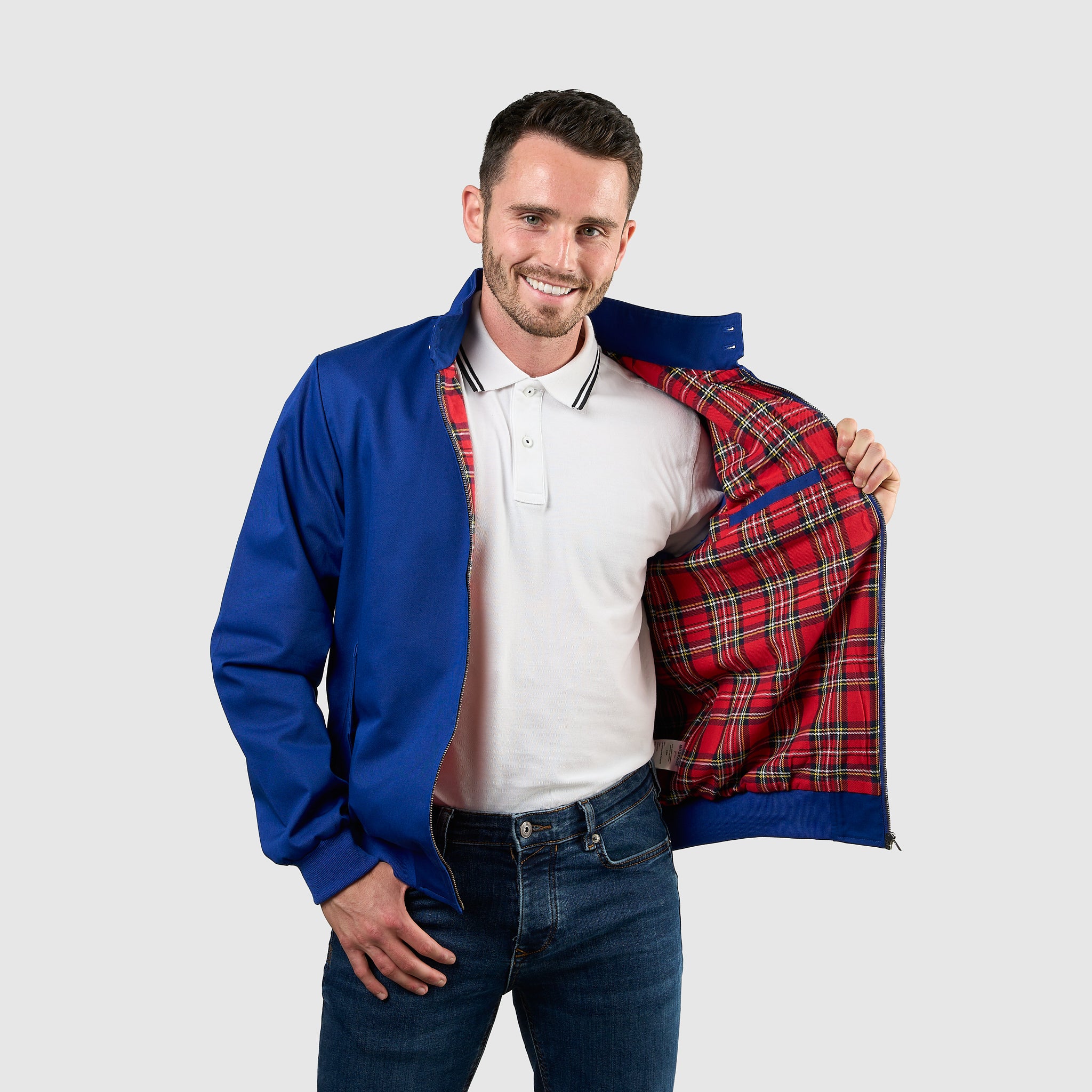 Mens Signature Harrington Jacket - Royal Blue - Image 6