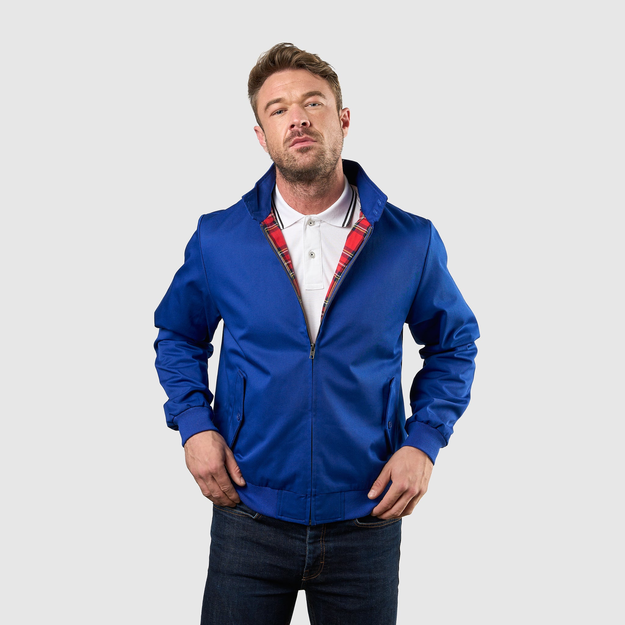 Mens Signature Harrington Jacket - Royal Blue - Image 8