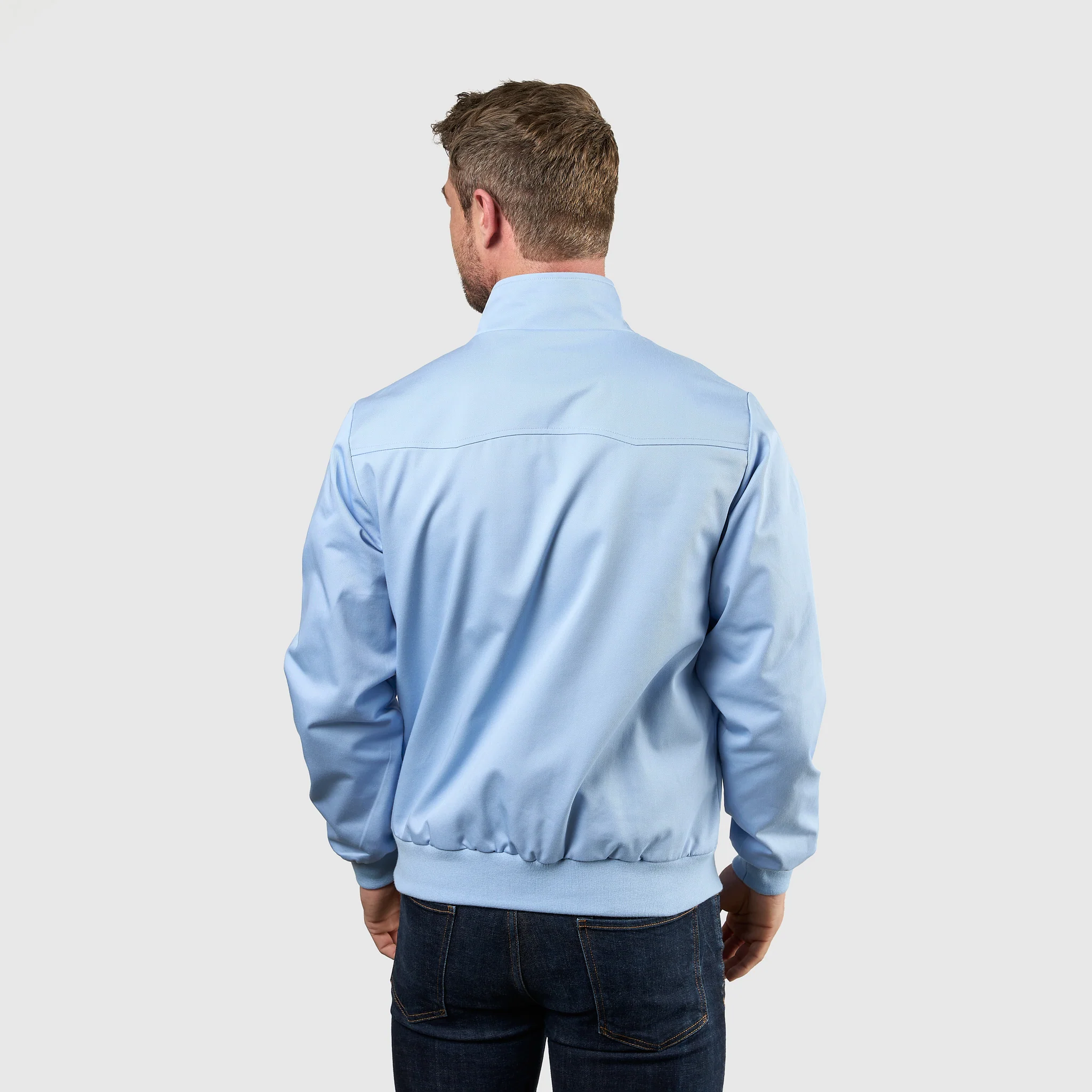 Mens Signature Harrington Jacket - Sky Blue - Image 10