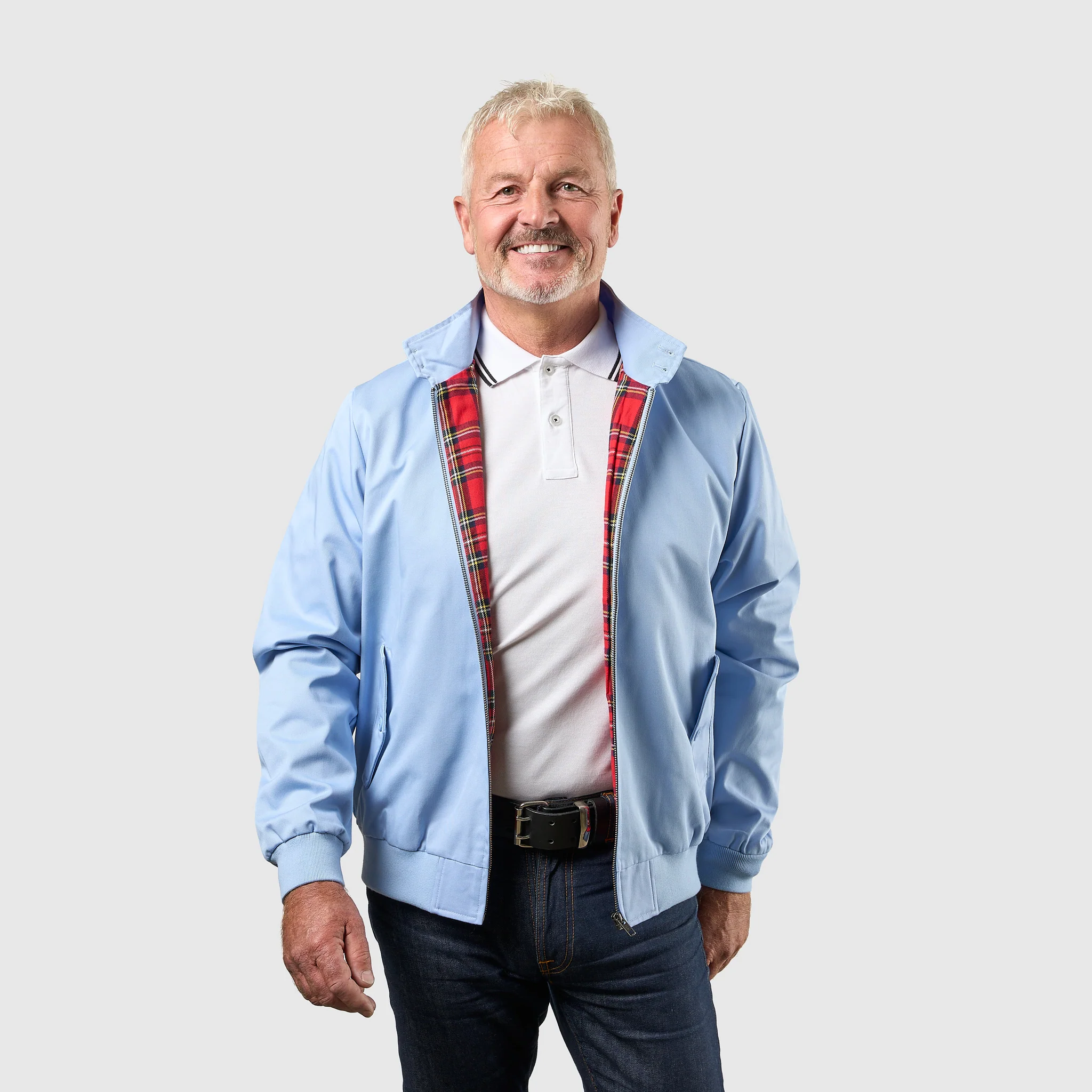 Mens Signature Harrington Jacket - Sky Blue - Image 2