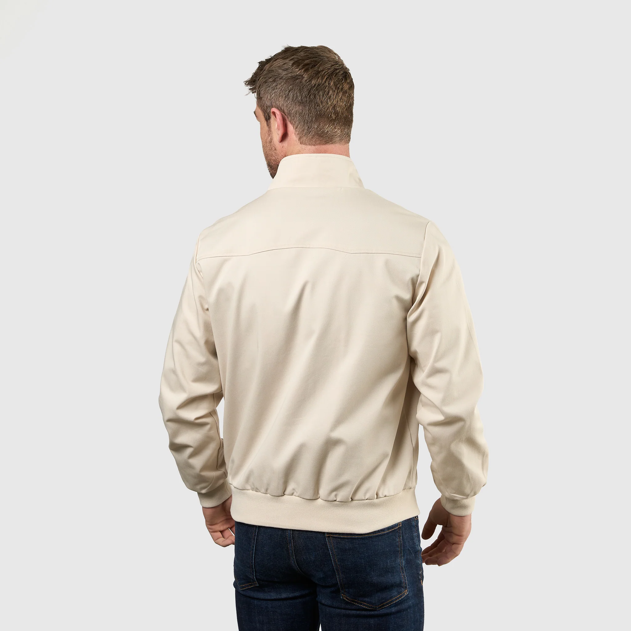 Mens Signature Harrington Jacket - Stone - Image 9